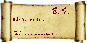 Básthy Ida névjegykártya